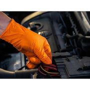 Aurelia Ignite Heavy Duty Orange Powder Free Nitrile Gloves X large