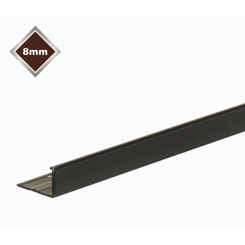 Tile Rite Smooth L Metal Tile Edge 8mm Black