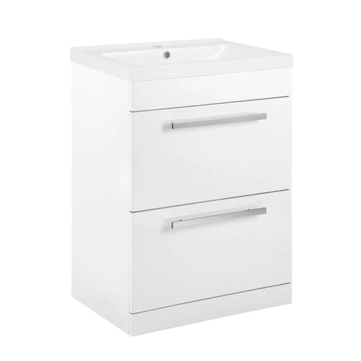 SP Avalon 2 Drawer Gloss White Basin Unit 600mm