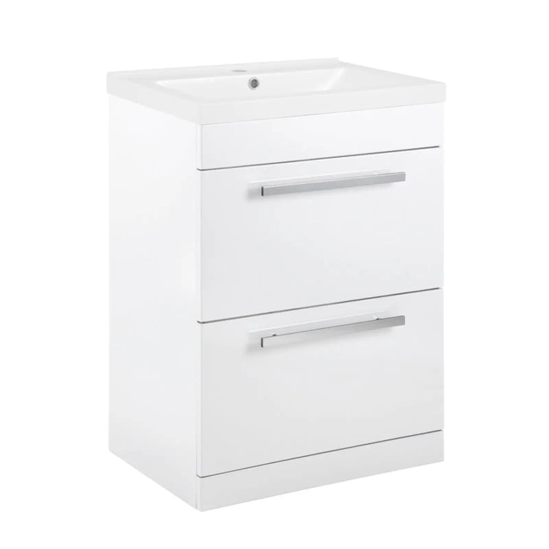 SP Avalon 2 Drawer Gloss White Basin Unit 600mm