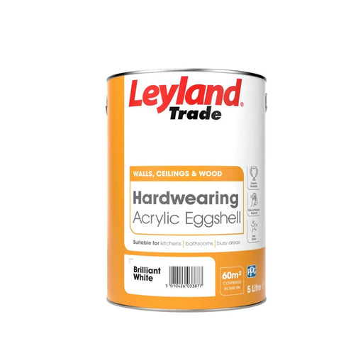 Leyland Trade Acrylic Eggshell 5L Brilliant White
