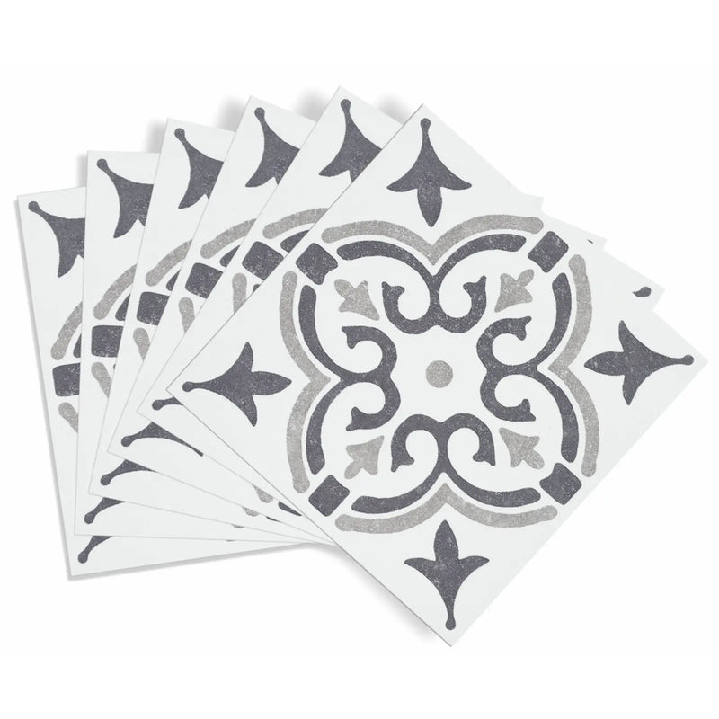 Stax d-c-fix® Self Adhesive Wall Tile Jamila Grey 15cm x 15cm / Pack Of 6