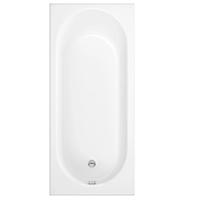 Trojan Cascade 1600x700mm 2 Tap Hole Single End Bath White