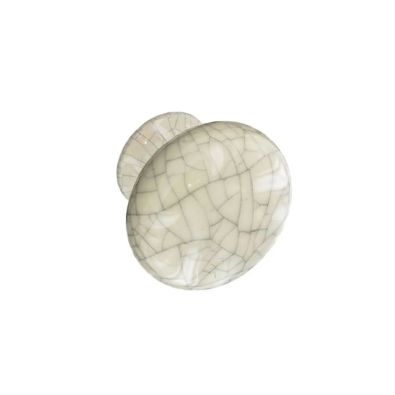 Securit Cracked White Ceramic Knobs (2) 35mm