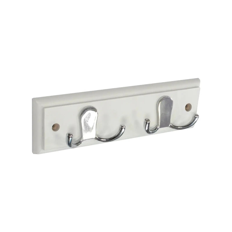 Securit White Hat & Coat Board 2 Chrome Plated Double Hooks