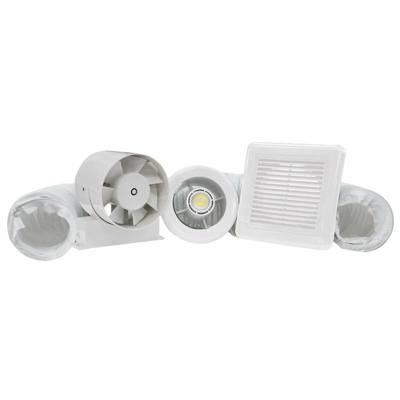 Securlec Quiet LED Showerlite Fan Kit 100mm 4"