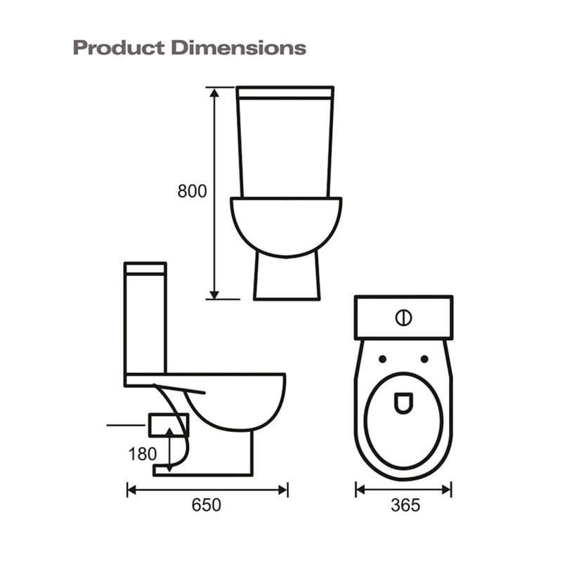 SP Pure One Box Toilet, Seat and Cistern W: 365mm H: 740mm D: 670mm