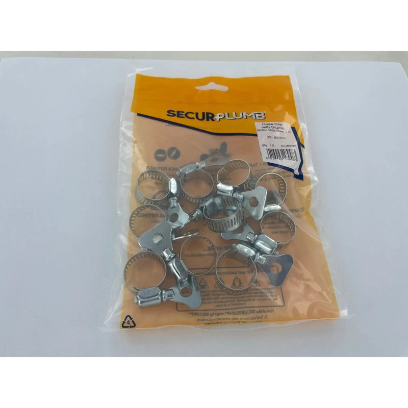Securplumb Hose Clip Thumb Screw 25-50mm Pack 10