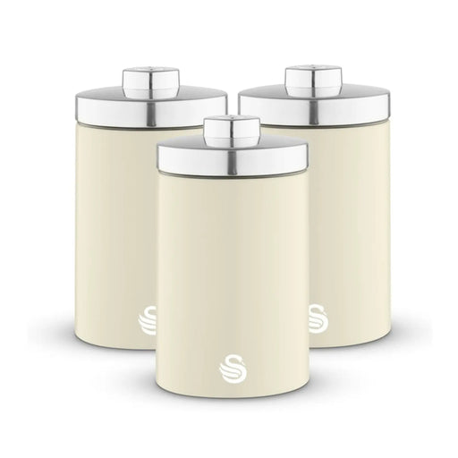 Swan Townhouse Canisters Set Of 3 Cream 1.6L
