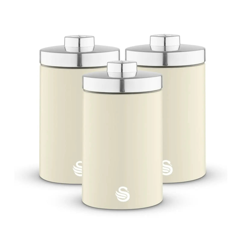 Swan Townhouse Canisters Set Of 3 Cream 1.6L