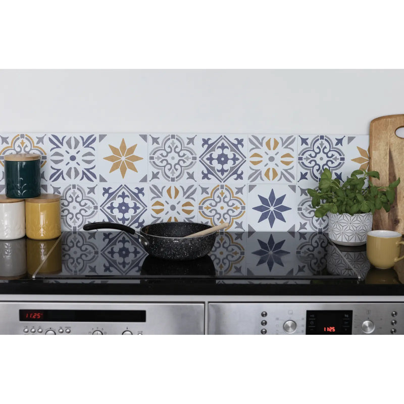 Stax d-c-fix® Self Adhesive Wall Tile Jamila Gold 15cm x 15cm / Pack Of 6