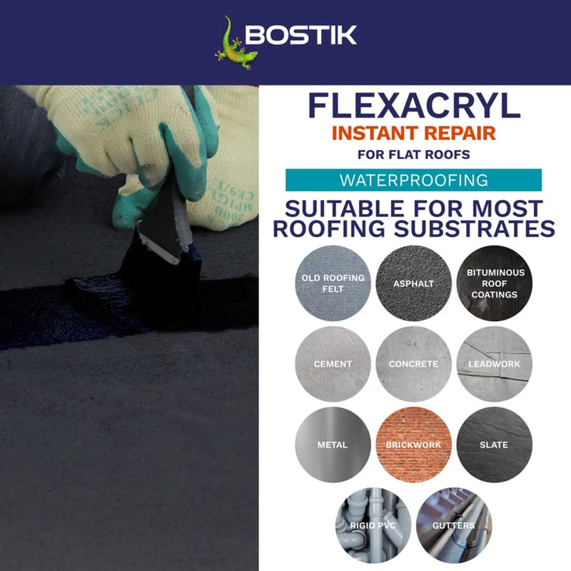 Bostik Flexacryl Instant Repair 1kg Black