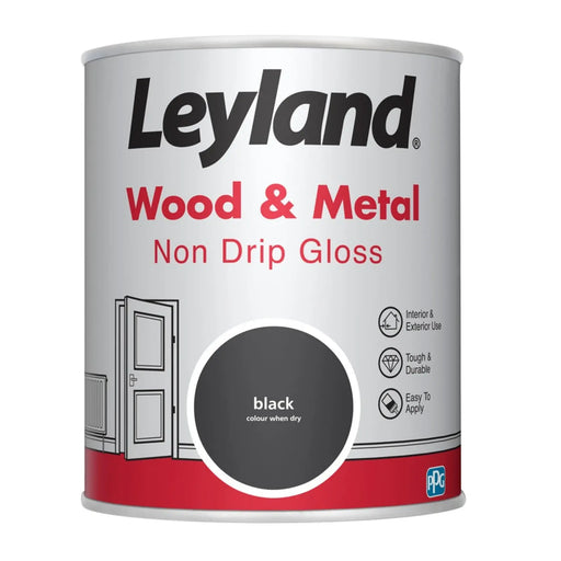 Leyland Wood & Metal Non Drip Gloss 750ml Black
