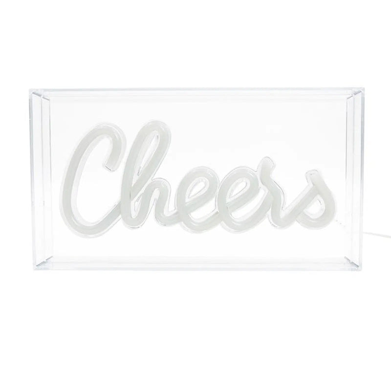 Global Gizmos Acrylic Box Neon Light 'Cheers'