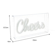 Global Gizmos Acrylic Box Neon Light 'Cheers'
