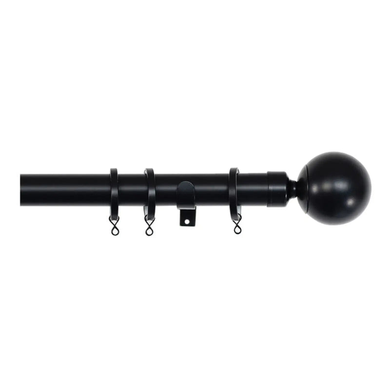 Jones Interiors Cosmos 28mm Metal Curtain Pole Kit Matt Black 150cm