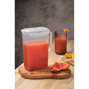 Locknlock Rectangular Fridge Door Jug - Clear/Blue 2L (190 x 100 x 234mm)