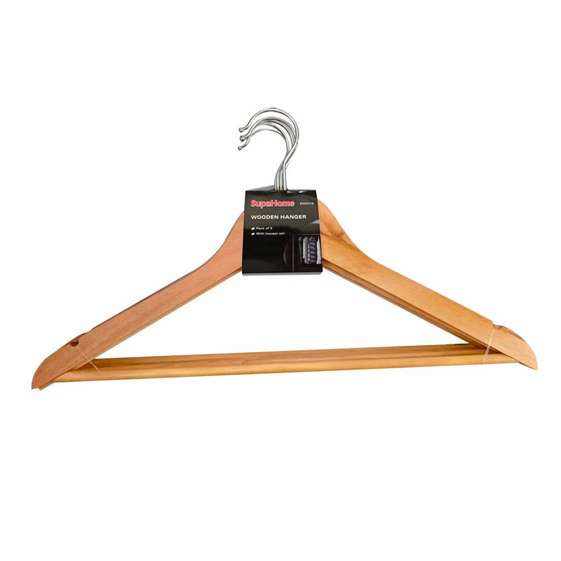SupaHome Wooden Hangers Pack 5