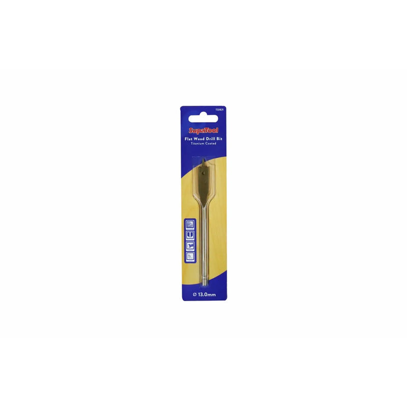 SupaTool Titanium Coated Flat Wood Drill Bits 13mm