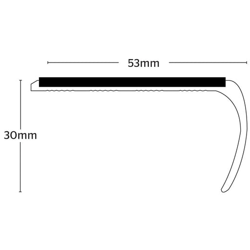 Stikatak Slimline Bull Nose Aluminium 2.4m