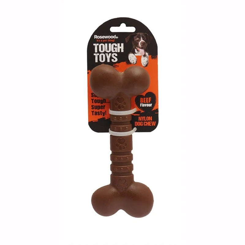 ROSEWOOD Nylon Beef Bone Dog Toy Large