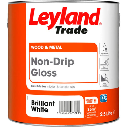 Leyland Trade Non Drip Gloss 2.5L Brilliant White