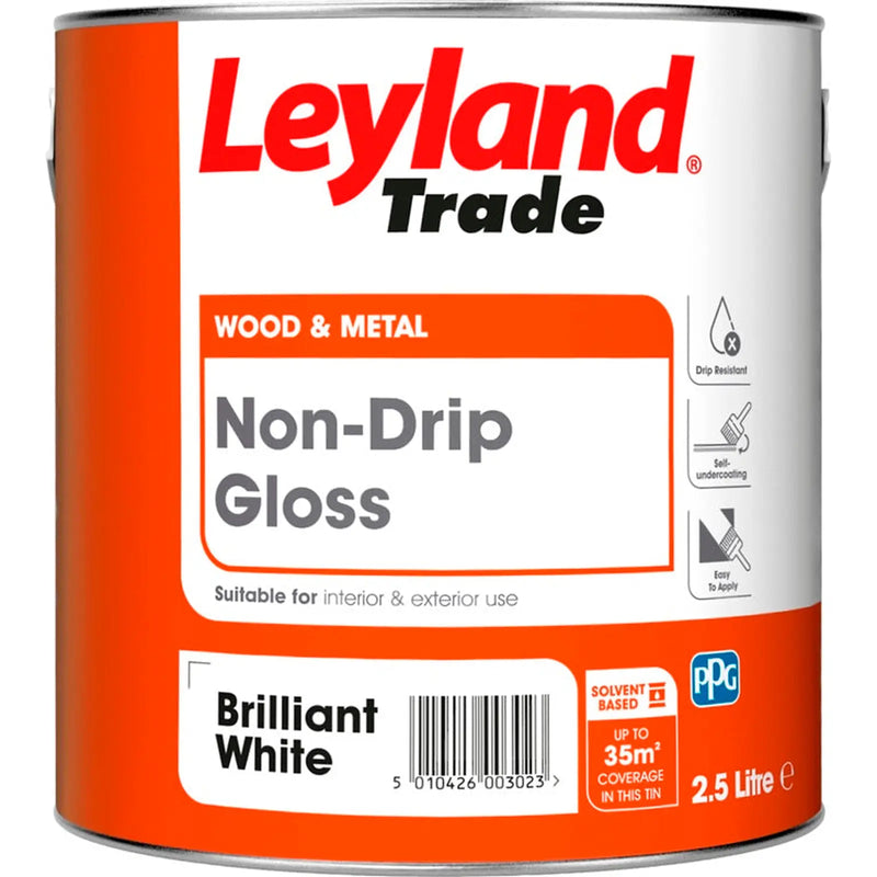 Leyland Trade Non Drip Gloss 2.5L Brilliant White