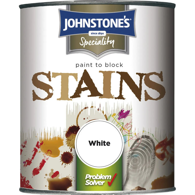 Johnstone's Paint To Block Stains 750ml White