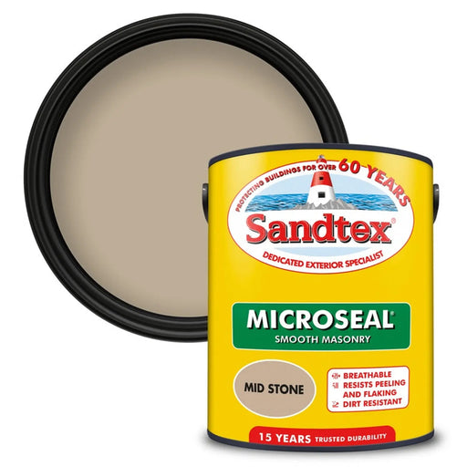 Sandtex Smooth Masonry Paint 5L Mid Stone