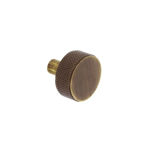Smiths Architectural Knurled Disc Knob 32mm Antique Brass