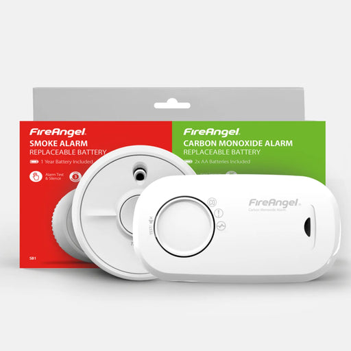 Fire Angel CO/Smoke Alarm With Replaceable Battery Twin Pack