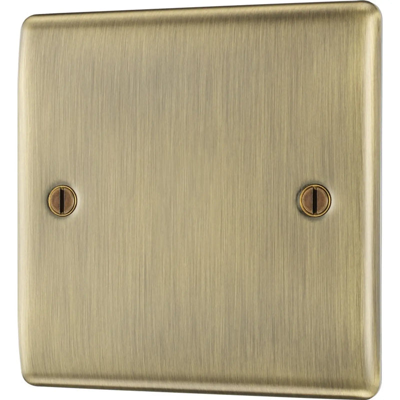 BG Antique Brass Single Blank Plate
