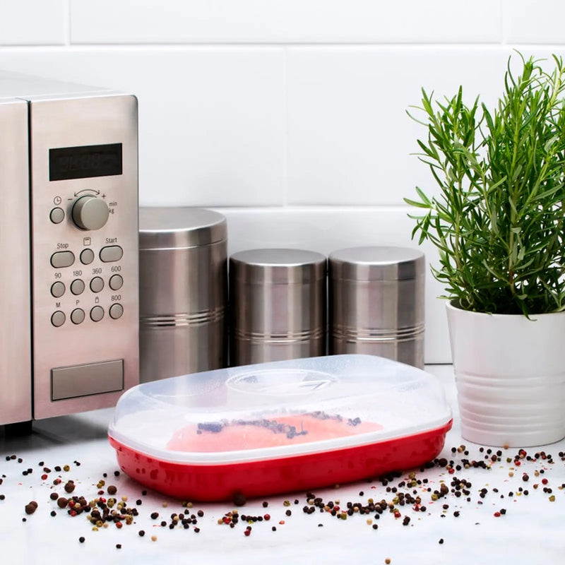 Pendeford Microwave It Fish Steamer Red