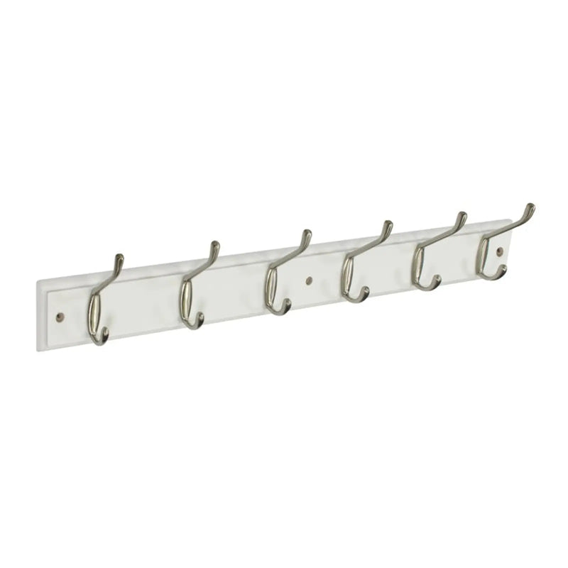 Securit White Hat & Coat Board 6 Satin Hooks