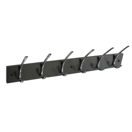 Securit Black Hat & Coat Board 6 Chrome Plated Hooks