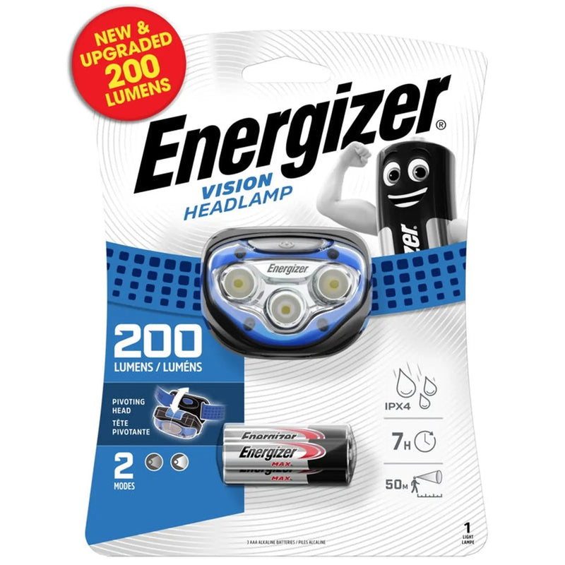 Energizer Vision Headlight 200 Lumens 3 x AAA