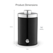 Swan Townhouse Canisters Set Of 3 Black 1.6L