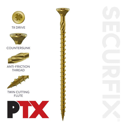 Securfix PTX Size: 8 x 2" (4.0 x 50mm) | Pack of 200 Screws