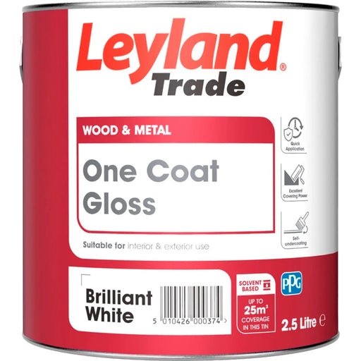 Leyland Trade One Coat Gloss 2.5L Brilliant White