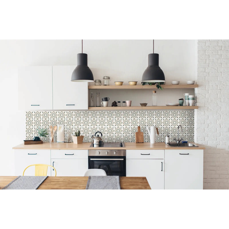Stax d-c-fix® Self Adhesive Wall Tile Jamila Olive 15cm x 15cm / Pack Of 6