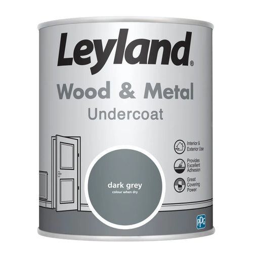 Leyland Wood & Metal Undercoat 750ml Dark Grey