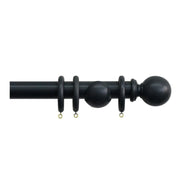 Jones Interiors Shore 35mm Wood Curtain Pole Kit Black 150cm