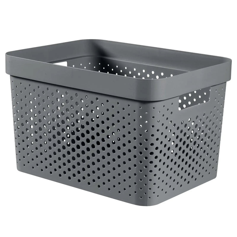 Curver Recycled Infinity Dots Box 17L Dark Grey