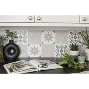 Stax d-c-fix® Self Adhesive Wall Tile Alia Olive 15cm x 15cm / Pack Of 6