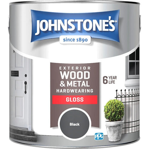 Johnstone's Exterior Hardwearing Gloss 2.5L Black