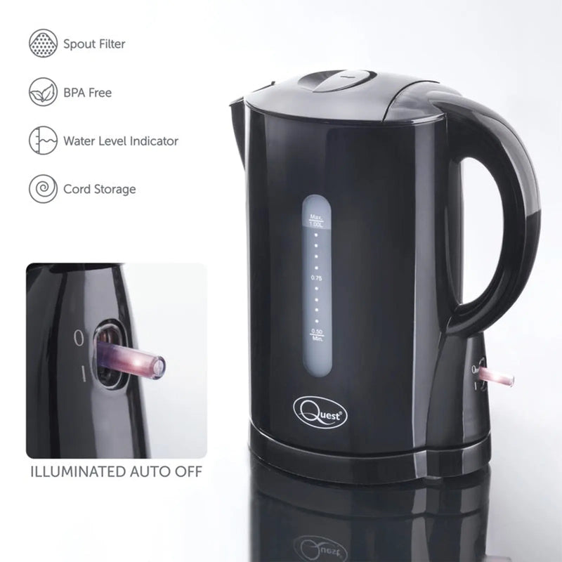 Quest 1L Jug Kettle Black