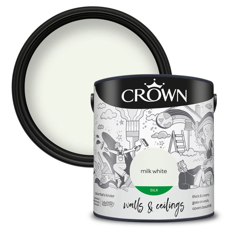 Crown Walls & Ceilings Silk 2.5L Milk White
