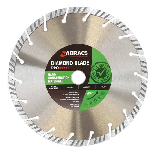 Abracs Hcm-Pro Diamond Blade 230x10x22 230mm x 10mm x 22.23mm PRO Hard Construction Materials Diamond Blade
