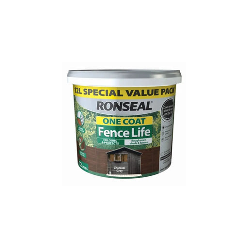 Ronseal One Coat Fencelife 12L Charcoal