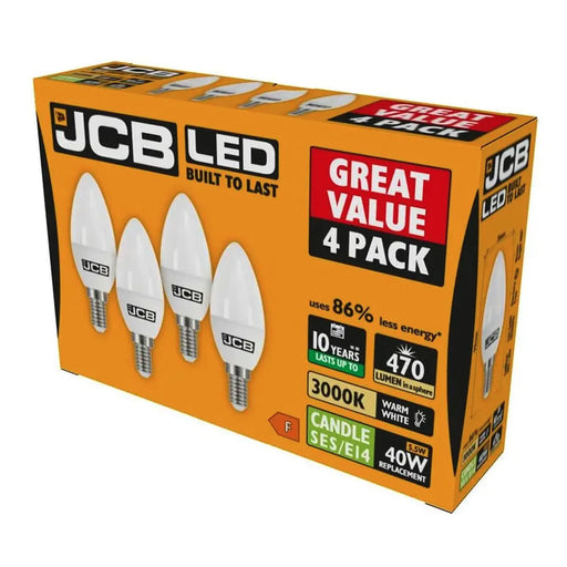 JCB Candle SES 3000k E14 Warm White 6w Pack 4